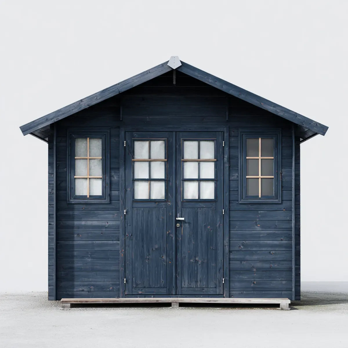 Gartenhaus Geräteschuppen dunkelblau aus Kiefernholz mit Satteldach und Doppeltür 300 x 240 x 250 cm