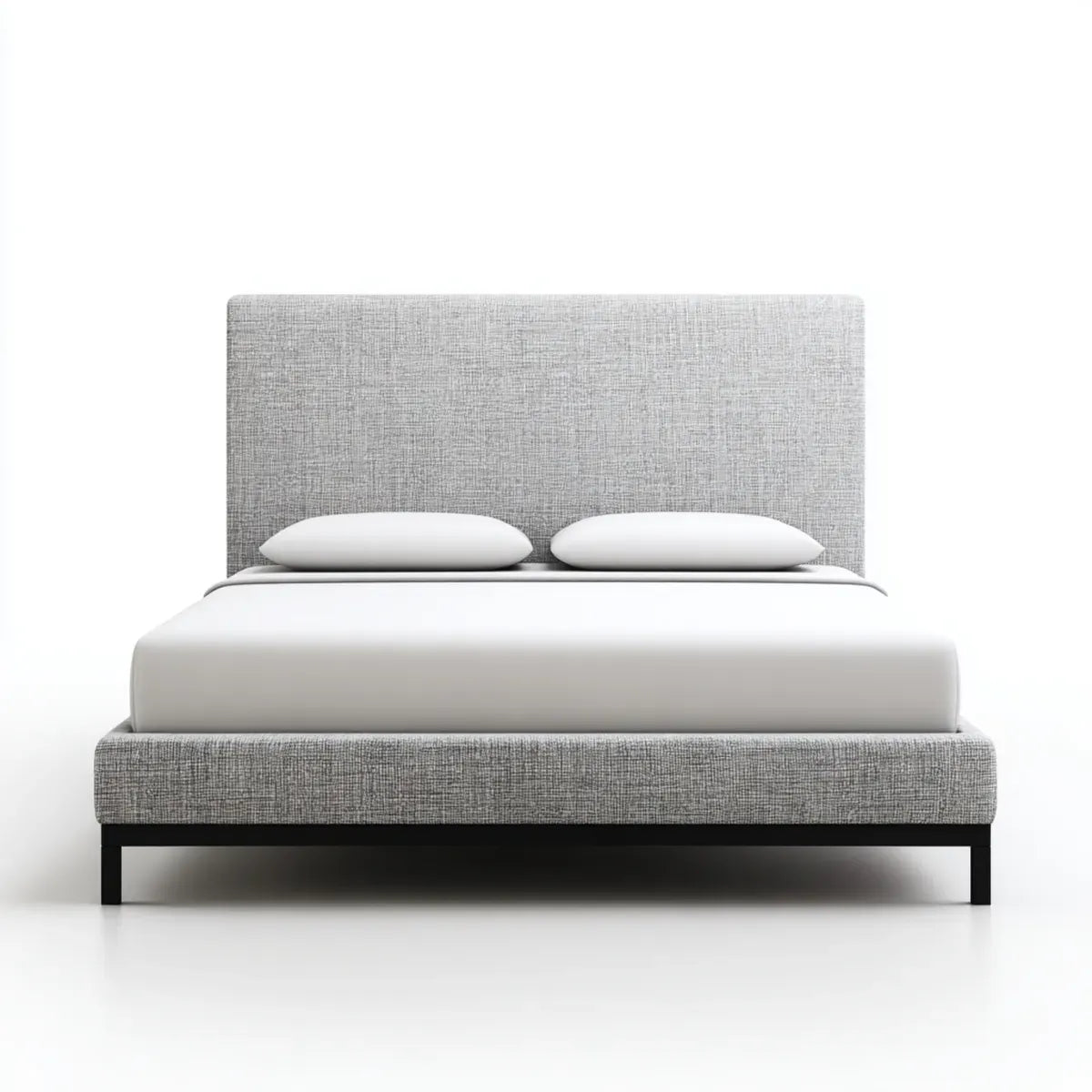 Polsterbett Doppelbett Grau 180 x 200 cm Polyester Rechteckig