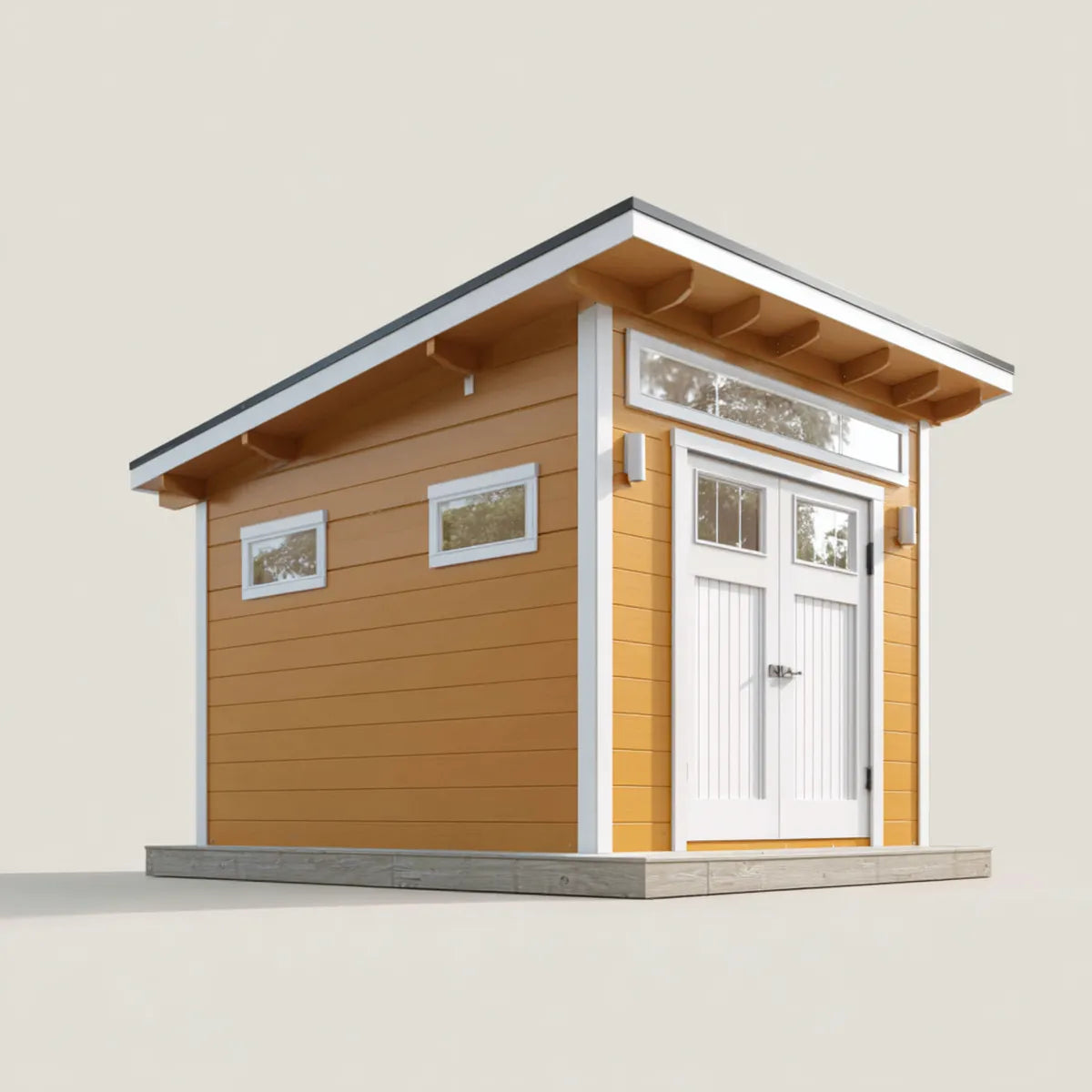Gartenhaus Geräteschuppen Honigbraun Weiß 300 x 240 x 245 cm Massivholz Rechteckig