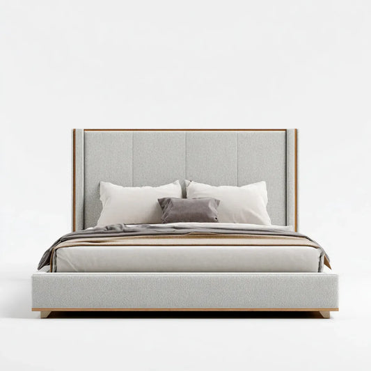 Polsterbett Doppelbett Hellgrau 180 x 200 cm Polyester Rechteckig